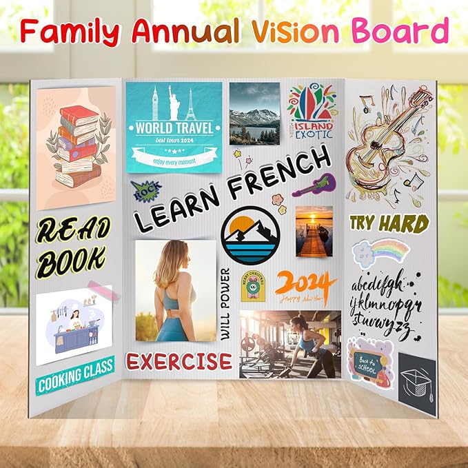 8 PCS Trifold Poster Board - 16" x 23" Small Tri Fold Display Board Hard & Thick White Presentation Cardboard for Science Fair, School Projects, Business Supply