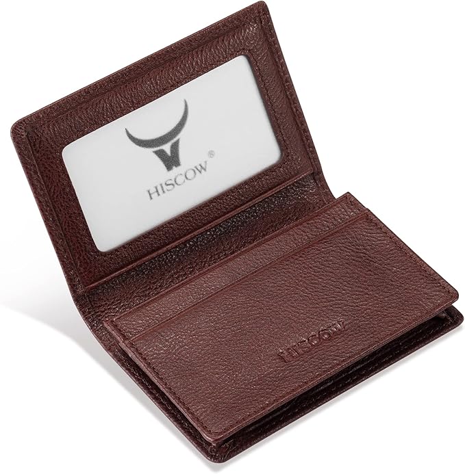 Leather Business Card Case Holder for Men & Women, Italian Calfskin