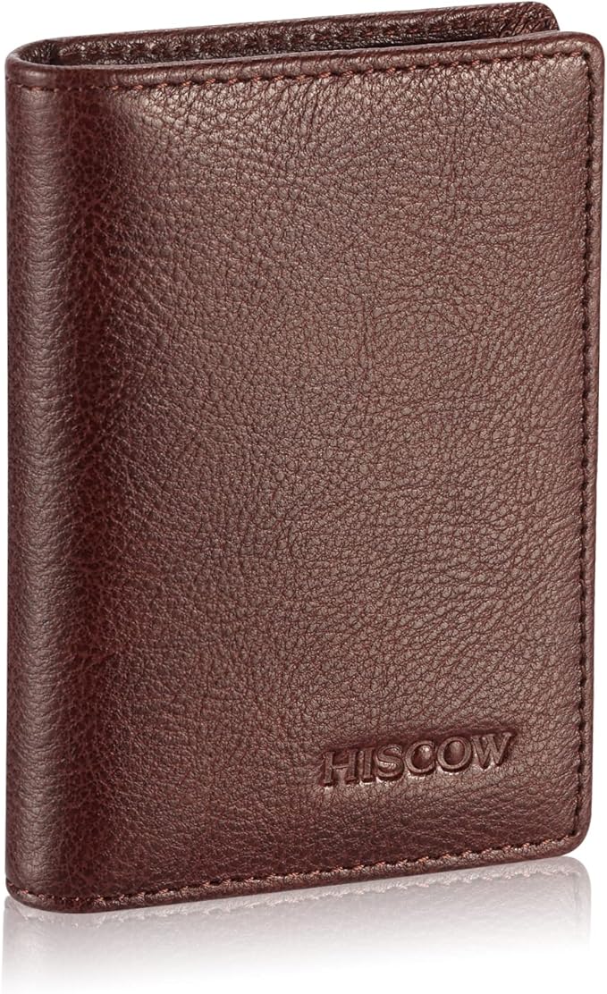 Leather Business Card Case Holder for Men & Women, Italian Calfskin