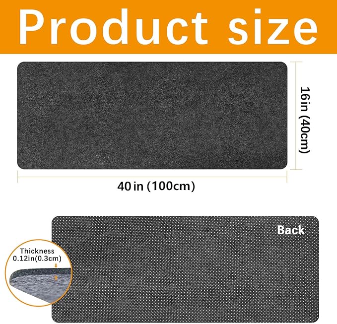Large Felt Desk mat, 40''x16'' with Non-Slip Full Desk Mouse Pad,Office Computer Desk for Keyboard Mat,Felt Desk Mat for Desk Pad Protector（100x40cm）