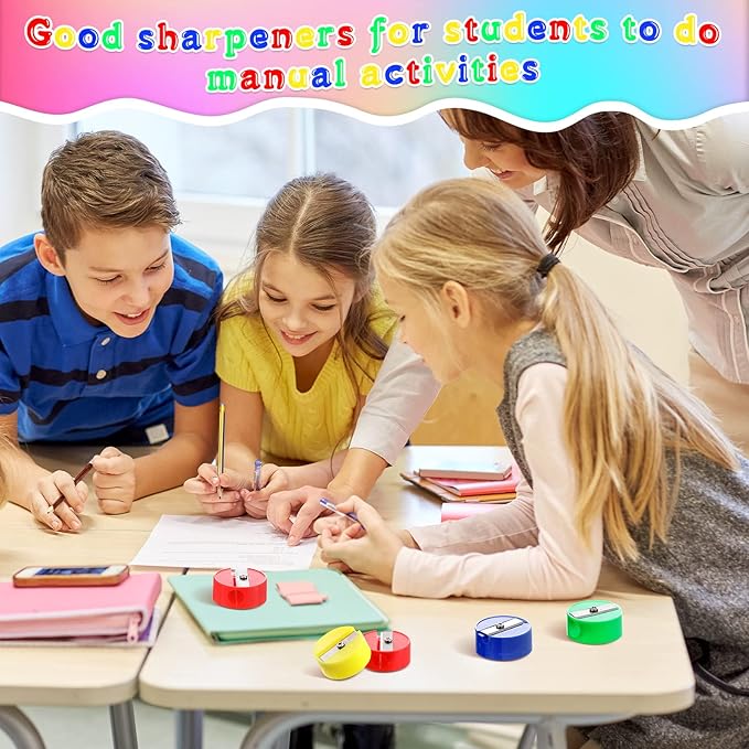 Fainne 800 Pcs Pencil Sharpeners Bulk for Kids Colorful Manual Pencil Sharpeners Compact Portable Handheld Crayon Back to School Supplies for Kids Students Home Office Classroom Prizes (Multicolor)
