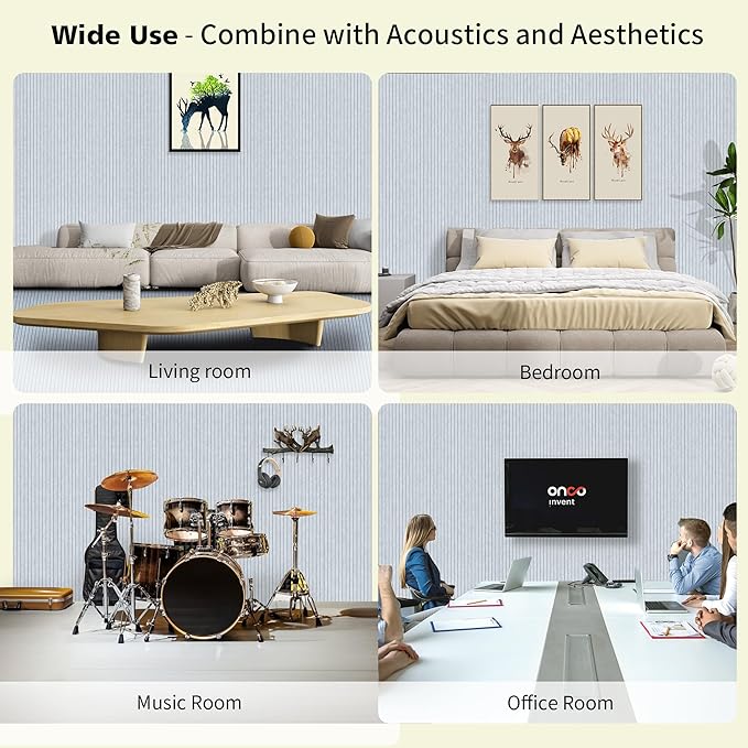 Acoustic Panels,10 Pack Sound Panels,48"x24"x0.4" Soundproof Wall Panels,High-Density Large Acoustic Panels,Decorative Sound Dampening Panels,Light Camel