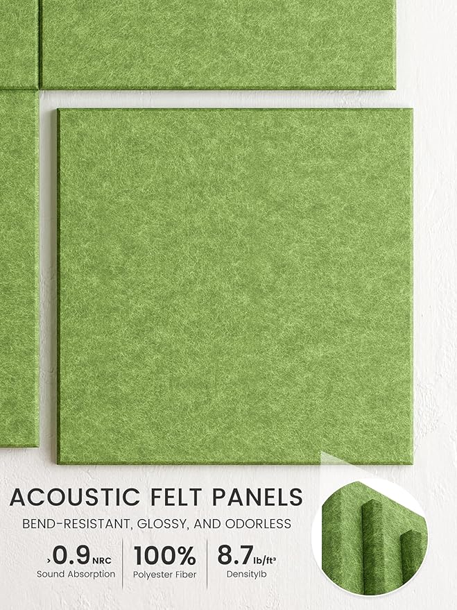 Bumusty Large Cork Board 47"x35" Alternative - 12 Pack Felt Wall Tiles with 70 Safe Removable Adhesive Tabs, 30 Pushpins, Cork Boards for Walls Pin Board Bulletin Board Office Decor (Kelly Green)