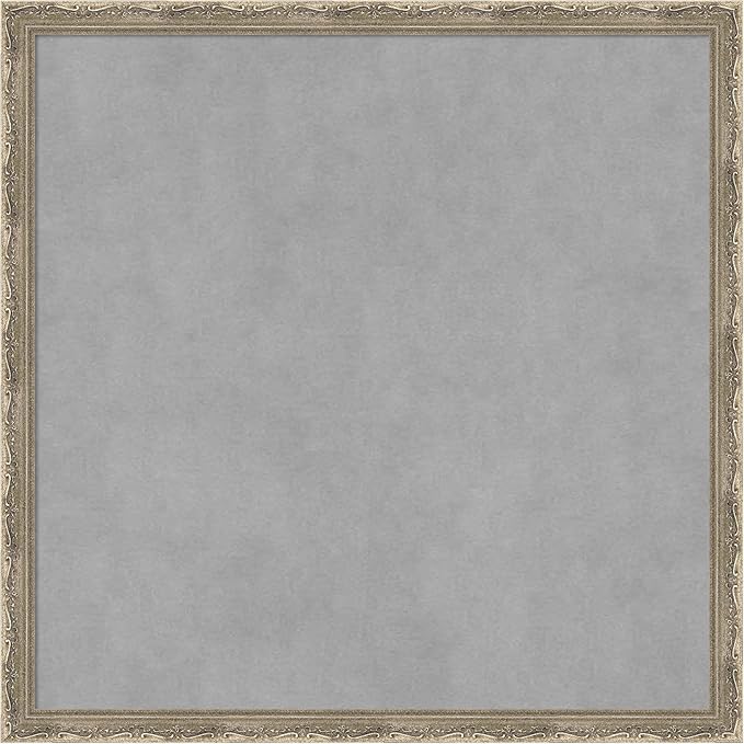 Amanti Art Silver Framed Magnetic Board 22x22 Medium Vision Board for use with Magnets, 100% Metal Sheet to Display Items as Office Decor or for Home Organization in mudroom, Kitchen or Kids Room