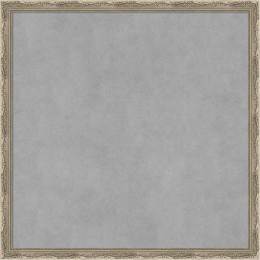 Amanti Art Silver Framed Magnetic Board 22x22 Medium Vision Board for use with Magnets, 100% Metal Sheet to Display Items as Office Decor or for Home Organization in mudroom, Kitchen or Kids Room