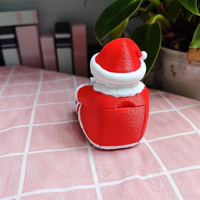 RhyNSky Christmas_Santa_Claus Postage Stamp Holder Stamp Roll Dispenser for Office Desk Accessories, No Stamps, 1.18" Core, C05