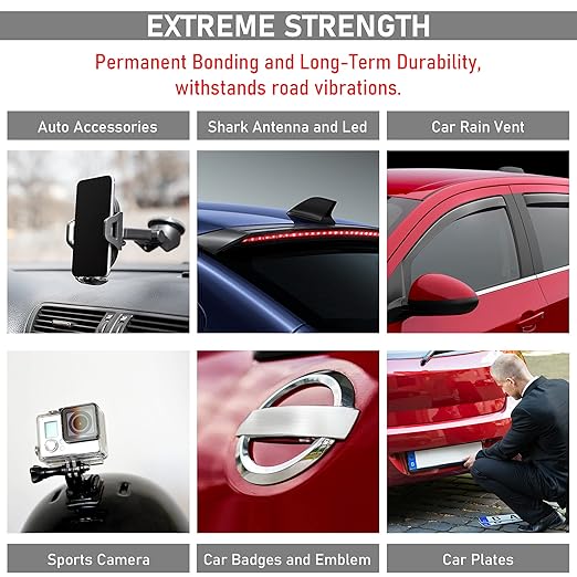 CANOPUS Double Sided Tape, 5952 Heavy Duty Mounting Tape, Strong Bond & Weatherproof Seal Strip for Automotive Mounting, Picture and Photo Frame, Poster, Craft, 2 in x 15 ft, Black, Made in USA