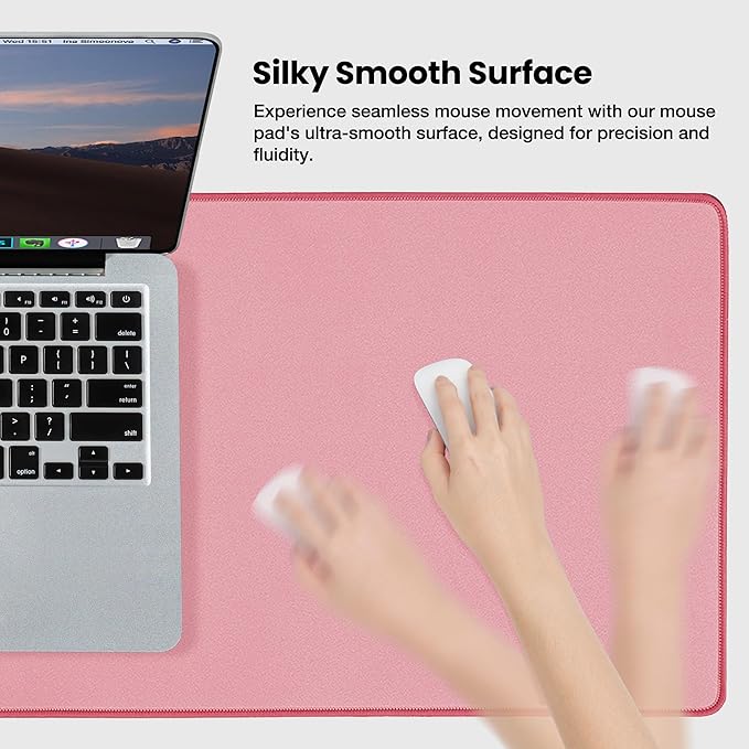 ALOANES Waterproof Mouse Pad with Durable Stitched Edge, XL Gaming Keyboard Pad, Non-Slip Rubber Base Mouse Mat, Extended Desk pad for Gamer, Office & Home, Dark Rose Mousepad 31.5''x 11.8''x 0.12''