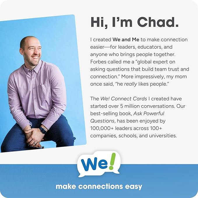 We! Connect Cards - Conversation Cards to Build Trust & Connection - Ideal Office Games, Ice Breakers & Educational Team Building Games - Featured by TEDx (60 Color-Coded Pieces)