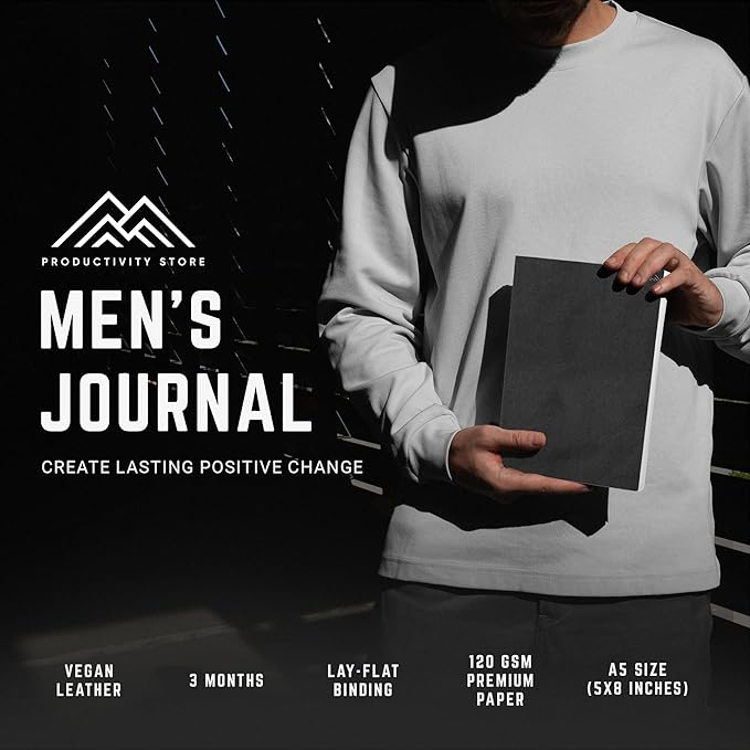 PRODUCTIVITY STORE Better Man Journal - Gratitude Journal – 5 Minute Journal - Reflection Manifestation Journal for Mindfulness & Self Care Journal – Goal/Guided Gratitude Journal for Men
