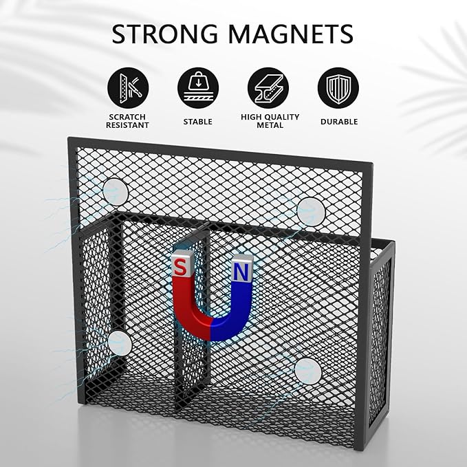 UVGVA Magnetic Pencil Holder 2 Pack Markers Dry Erase Holder for Whiteboard Locker Organizer for Fridge, Home, School and Office