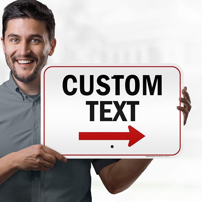 Custom Arrow Directional Sign by My Sign Center - Right Arrow, 12x18 Inches, 3M EGP Reflective, Rust Free .063 Aluminum, Fade Resistant, Made in USA