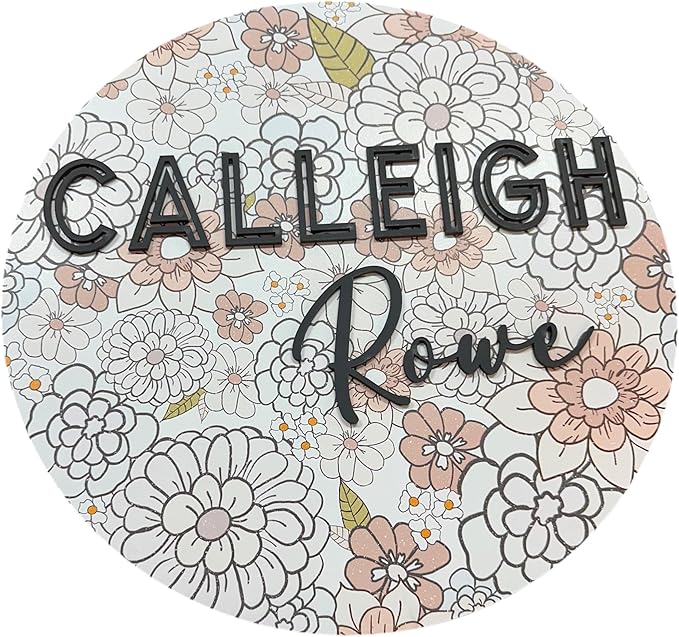 Baby Shower Sign, Newborn Girl Nursery Decor, Infant Room Sign, Girls Room Sign, Home Decor for infant Girl, Baby Girl Gift, Newborn Gift (Floral)