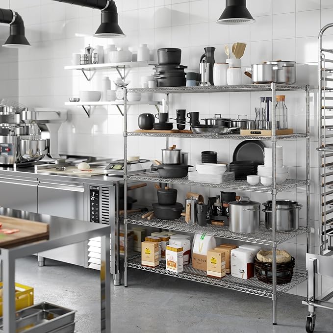 Regal Altair 24" Deep x 54" Wide x 64" Height Wire Shelving Kit | 5-Tier | NSF Commercial Storage Rack Unit
