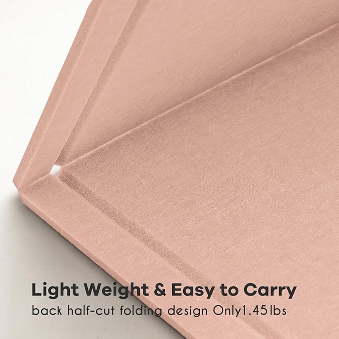 Bulletin Board, 36 x 24 inches Felt Board - Decorative Pin Board, Cork Board Alternative for Wall, 3' x 2' Foldable Self-Adhesive Vision Board Prayer Board with 20 Pushpins - Mauvey Pink