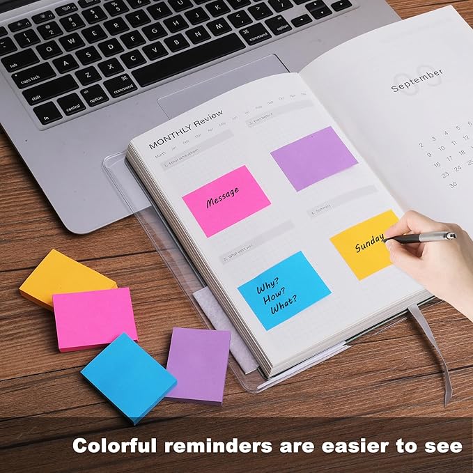 (54 Pads) Mini Sticky Notes 1.5x2 in, 10 Colors Bright Small Sticky Notes Pad Strong Adhesive Post, Self-Stick Pads Small, Clean Removal, Suitable for School, Home, Office