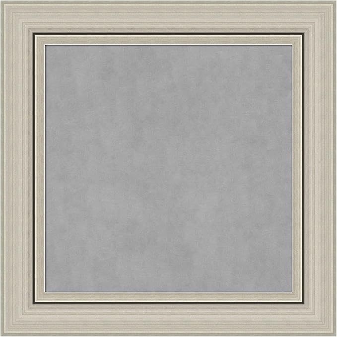 Amanti Art Silver Framed Magnetic Board 16x16 X-Small Vision Board for use with Magnets, 100% Metal Sheet to Display Items as Office Decor or for Home Organization in mudroom, Kitchen or Kids Room