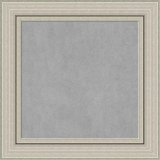 Amanti Art Silver Framed Magnetic Board 16x16 X-Small Vision Board for use with Magnets, 100% Metal Sheet to Display Items as Office Decor or for Home Organization in mudroom, Kitchen or Kids Room