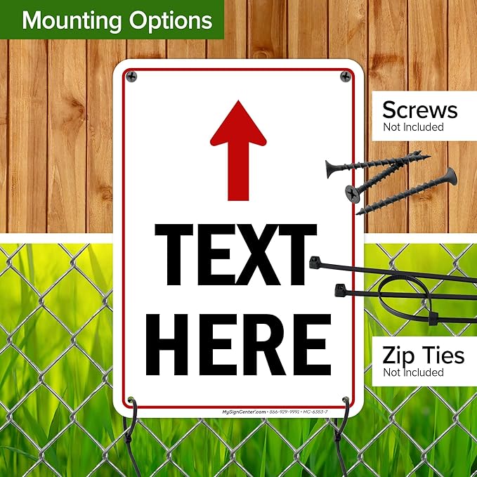 My Sign Center Custom Arrow,7x10 Inches, Aluminum, Up Arrow, Professional Style, Contour Color, Directional Sign