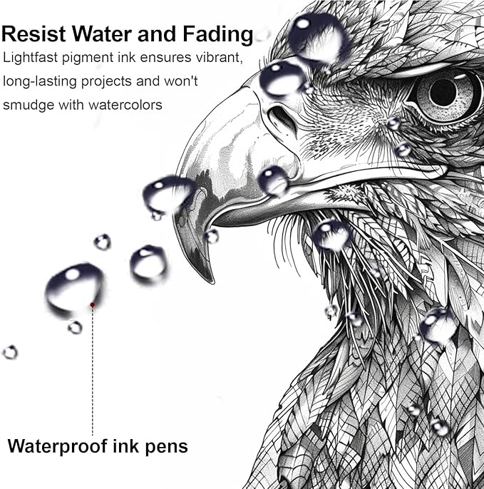 Micro Fineliner Drawing Art Pens, 12 Assorted Sizes, Waterproof Archival Ink, Art Supplies for Adults Sketching, Calligraphy, Technical Illustrators.