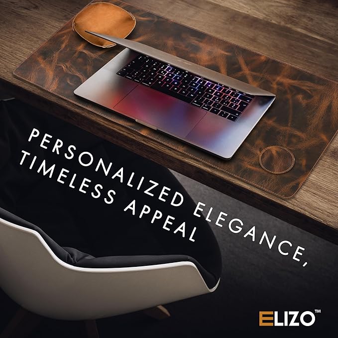 Leather Desk Pad Real Leather Desk Mat Desk Cover Desk Blotter Desk Protector Large Computer Mat for Keyboard Gaming Mouse Pad (2-Layer 3mm) Table Laptop Mat Office Desktop Accessories ELIZO