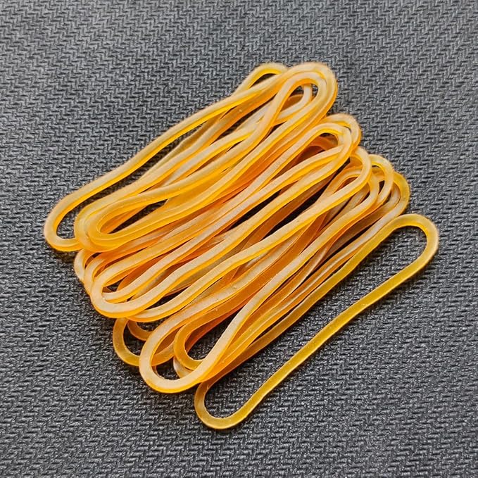 600pcs Elastic Rubber Bands Ties Home Office Students School Stationery Accessories Yellow Color Package Supplies Rubber Ring Rubber Band File Rings