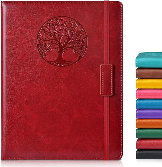 Biuwory Lined Journal Notebook for Women Men,256 Pages B5 Large Hardcover Leather Journals for Writing,Travel,Business,Work & School,College Ruled Notebooks for Note Taking,Diary Notepad 7.8"×10.2"