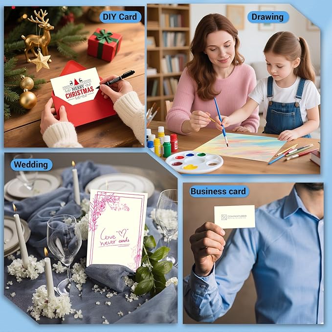Cardstock 8.5 x 11, Thick Printer Paper, Card Stock Paper 200 gsm, 120 Sheets Cream Card Stock, Off White Heavy Card stock, Construction Paper for Invitations, Diy Cards, Business Cards, Drawing etc