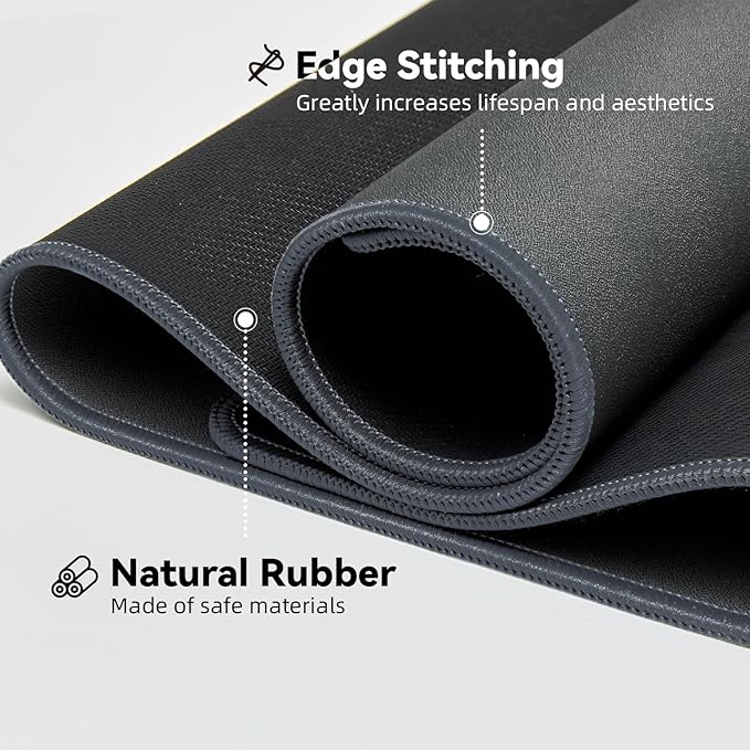 Reniteco Waterproof Large Gaming Mouse Pad with Durable Stitched Edges, Non-Slip Rubber Base, Grainy Jacquard Mouse Mat Desk Pad for Home Office Gaming, 31.5''x11.8''x0.12'', Deep Gray