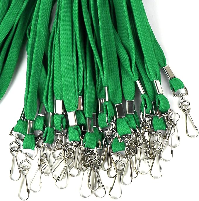 Ollain Badge Lanyards Flat Lanyard Swivel Hooks Neck Bulk lanyards with Clip 50 Pack