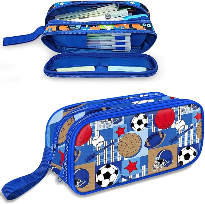 Fitvc Large Pencil Case for Boys,Sports Boys Pencil Pouch for Kids Teens School,Large Capacity Pen Box Marker Organizer for School