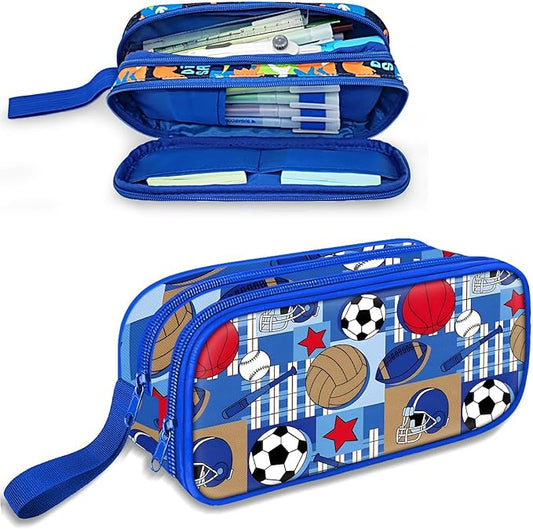 Fitvc Large Pencil Case for Boys,Sports Boys Pencil Pouch for Kids Teens School,Large Capacity Pen Box Marker Organizer for School