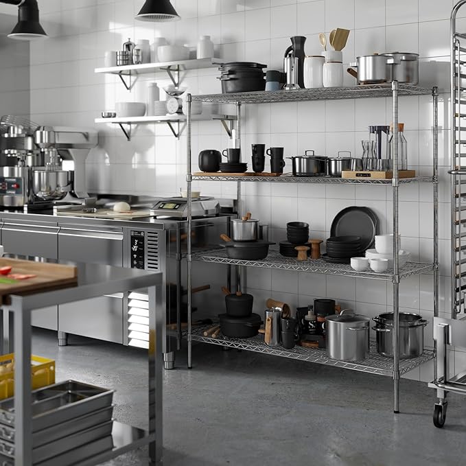 Regal Altair 21" Deep x 54" Wide x 64" Height Wire Shelving Kit | 4-Tier | NSF Commercial Storage Rack Unit