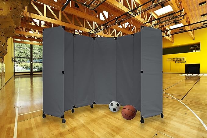 Versare MP6 Portable Folding Wall Partition | Economical 3 Panel Design | Portable Room Divider On Wheels | Adjustable, Freestanding Setup | Multiple Widths