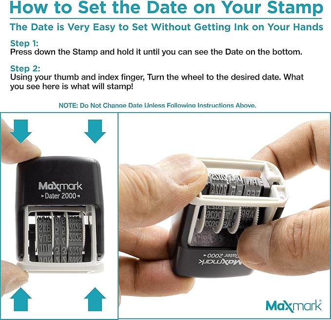 MaxMark 2000 Dater Self Inking Date Stamp - Red