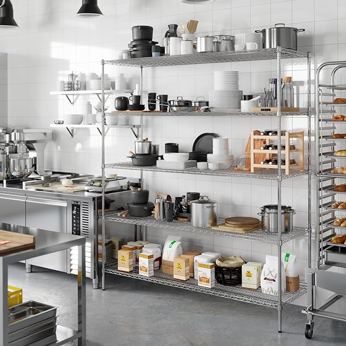 Regal Altair 24" Deep x 72" Wide x 86" Height Wire Shelving Kit | 5-Tier | NSF Commercial Storage Rack Unit