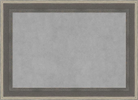 Amanti Art Grey Framed Magnetic Board 21x29 Medium Vision Board for use with Magnets, 100% Metal Sheet to Display Items as Office Decor or for Home Organization in mudroom, Kitchen or Kids Room