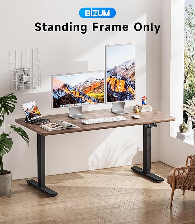Electric Standing Desk Frame Dual Motor with Memory Controller, Computer Desk Adjustable Table Legs Up to 47.2" for Home Office, Black