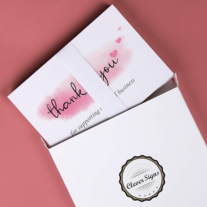 100 Thank You For Supporting My Small Business Cards, Elegant and Professional Design, 4" x 6", Recommended for Online Retailers, Small Business Owners and Local Stores