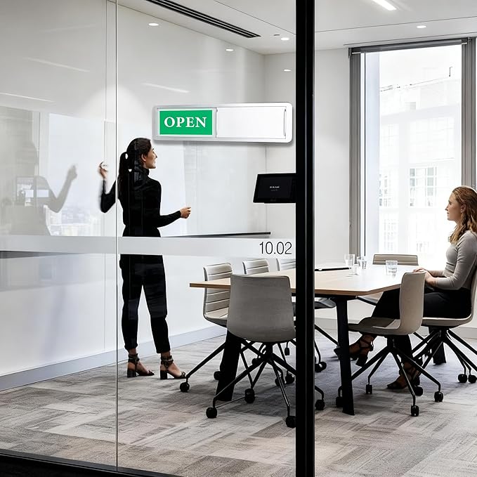 Open Closed Sign Sliding Door Indicator, Open Closed Signs for Business, Office, Restroom, Salon, Storefront, Home Office, Window, Restaurants