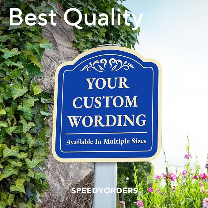 Blue Steel 12x12 Personalized Custom Aluminum Decorative Waterproof Driveway Sign