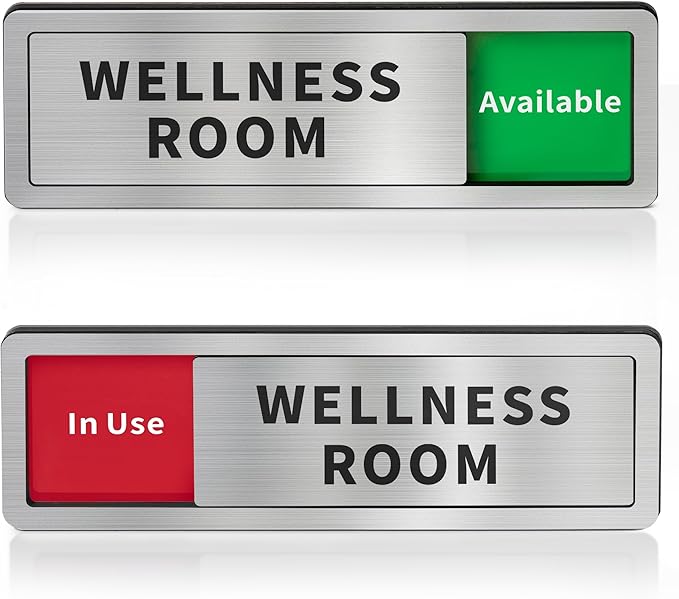 WeddingSteps Office Sign for Door Conference Room Sliding Door Signs In Use/Available DoNotDisturbSliderDoorSign,OfficeDoorSigns,Meeting inProgressBrushedSilverDoorSign,8.2""x2.7"", grey