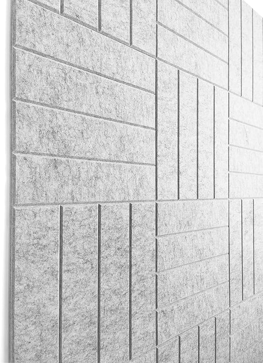 DECORITA Felt Bulletin Board Tiles | Modern Cork Board Alternative | Large Cork Boards for Walls | Aesthetic Felt Wall Panels for Office & Home Decor | Pinboard & Photo Board (12-Pack) | Silver Gray