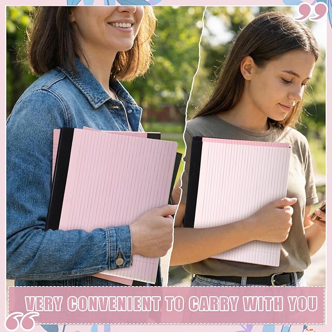 Lincia 6 Pcs 11" x 9.5" Legal Pads College Ruled Notepad Landscape Notebook Horizontal Lined Notebook 80 Gsm Assorted Colors Paper Pastel Writing Pads for School Office, 40 Sheet (Soft Color)