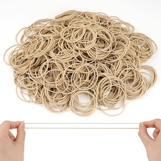 MOWPOG 700 Pcs Rubber Bands, Size #16 Reusable Elastic Rubber Band for Office Supplies File Folders, Home Packaging, Crafts DIY Bundling, Multipurpose (Beige)