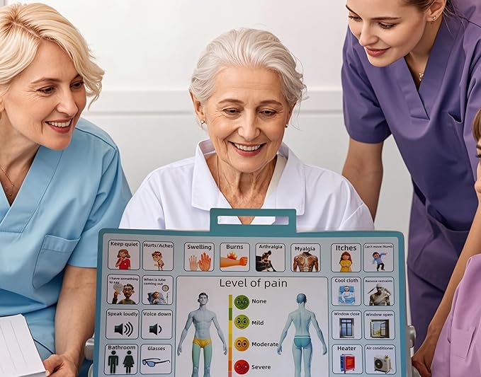 4 Pcs 15''x 11''Nonverbal Communication Board,for Patient、Stroke Therapy Equipment for Adults、AAC Device for Autism、Communication Board for Nonverbal People