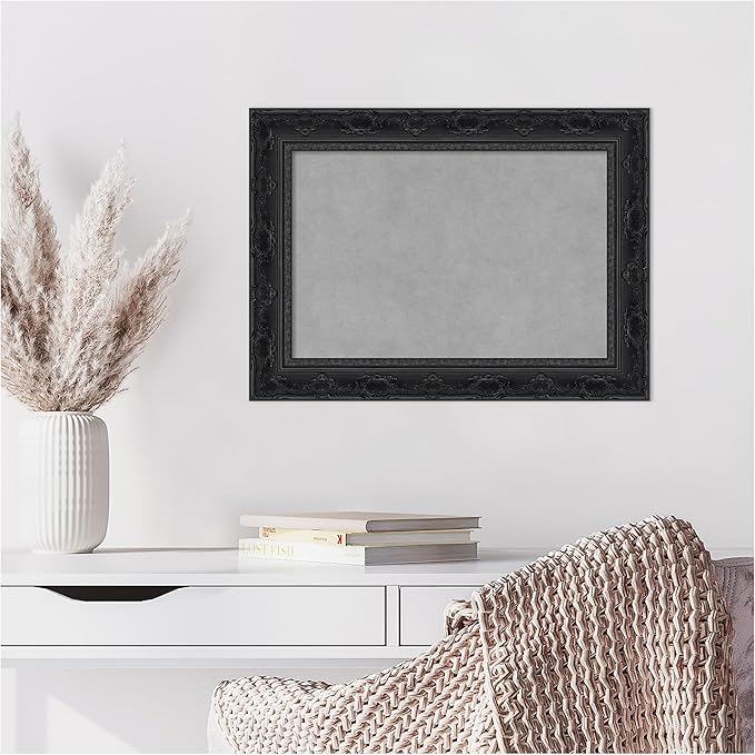 Amanti Art Black Framed Magnetic Board 16x22 Small Vision Board for use with Magnets, 100% Metal Sheet to Display Items as Office Decor or for Home Organization in mudroom, Kitchen or Kids Room