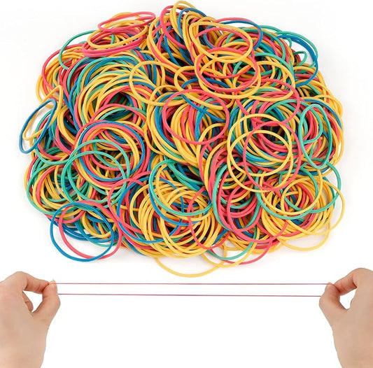 MOWPOG 700 Pcs Rubber Bands, Size #16 Reusable Elastic Rubber Band for Office Supplies File Folders, Home Packaging, Crafts DIY Bundling, Multipurpose (Colored)