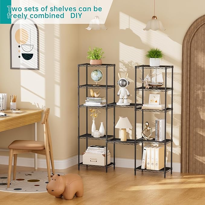 SINGAYE Shelf Closet Wire Shelving：Adjustable Metal Unit for Laundry Room Organization Bathroom Kitchen Home Storage Small Pantry Rack Shelves