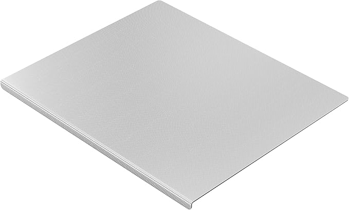 KORVOS Stainless Steel Cutting Board, 15.7"L x 11.8" W Heavy Duty Steel Chopping Boards for Kitchen, Metal Cutting Board with Lip&Non-slip pad, New Textured Against Scratches Surface, Easy To Clean